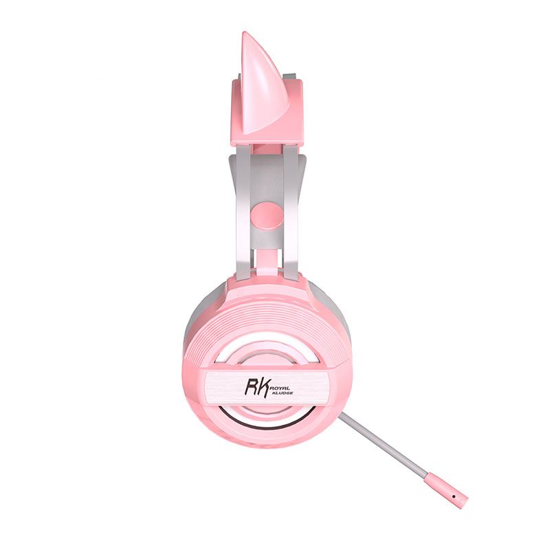 Headset Gamer Royal Kludge E6000, Drivers 50mm, Rosa, RK-E6000-PK