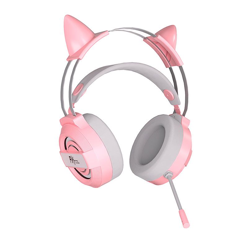Headset Gamer Royal Kludge E6000, Drivers 50mm, Rosa, RK-E6000-PK