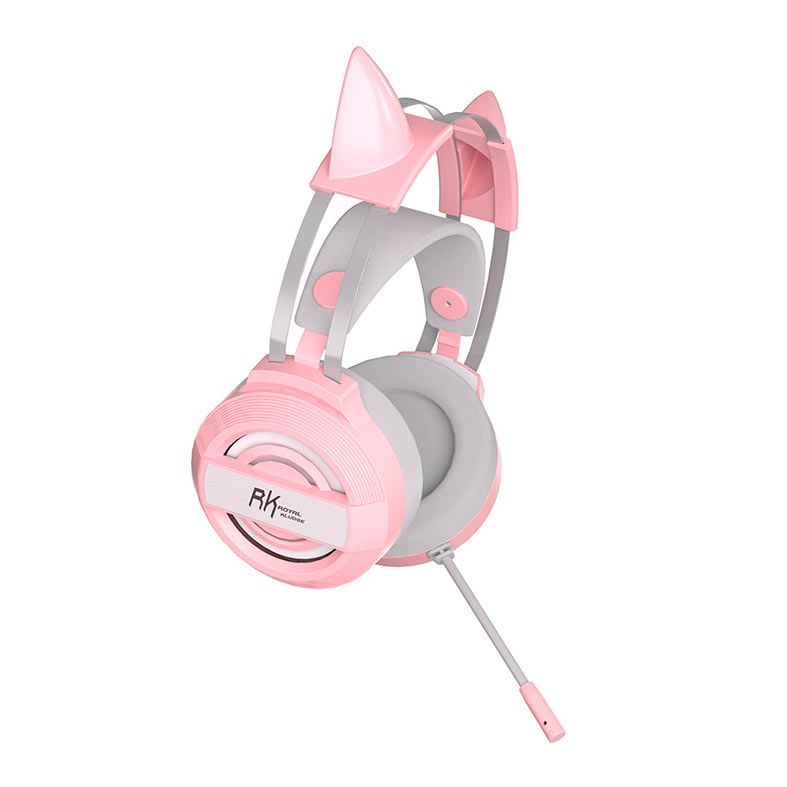 Headset Gamer Royal Kludge E6000, Drivers 50mm, Rosa, RK-E6000-PK