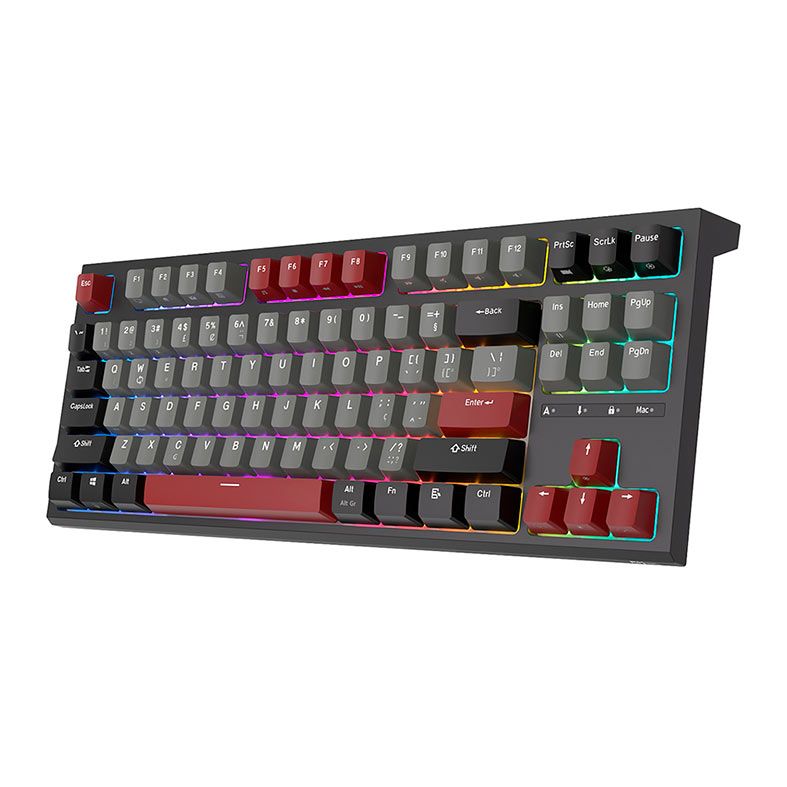 Teclado Mecanico Gamer Royal Kludge R87, RGB, Switch Blue, Preto, RKR87-BLAC-Q