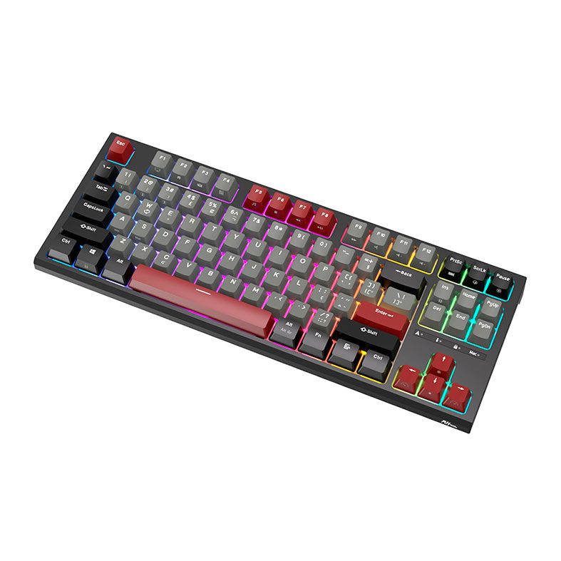 Teclado Mecanico Gamer Royal Kludge R87, RGB, Switch Blue, Preto, RKR87-BLAC-Q