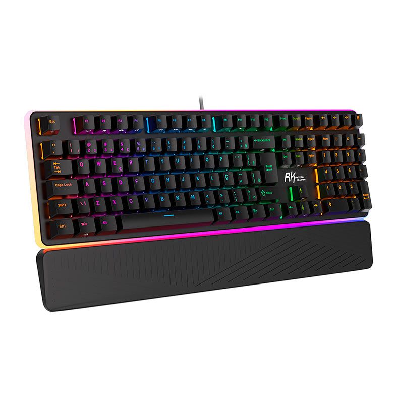 Teclado Mecanico Gamer Royal Kludge RK918, RGB, ABNT2, Switch Red, Preto, RK918-BLAC-H-POR