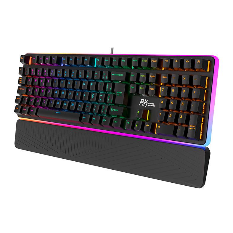 Teclado Mecanico Gamer Royal Kludge RK918, RGB, ABNT2, Switch Red, Preto, RK918-BLAC-H-POR