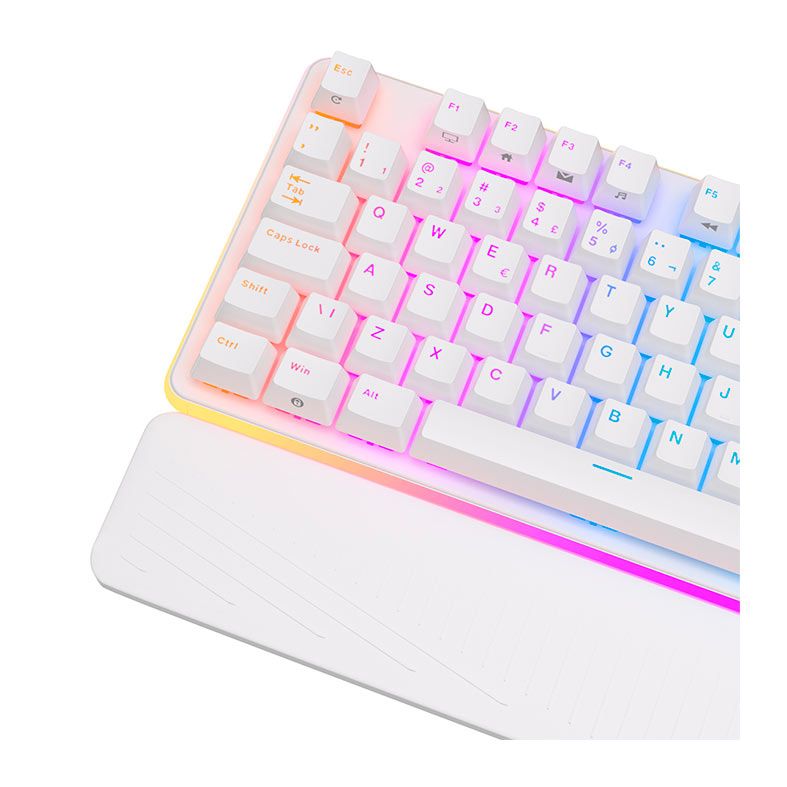 Teclado Mecanico Gamer Royal Kludge RK918, RGB, ABNT2, Switch Red, Branco, RK918-WHIT-H-POR