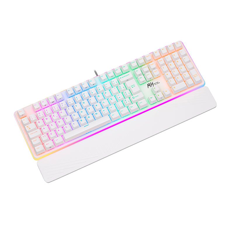 Teclado Mecanico Gamer Royal Kludge RK918, RGB, ABNT2, Switch Red, Branco, RK918-WHIT-H-POR