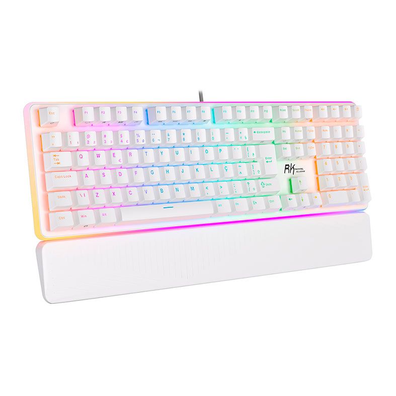Teclado Mecanico Gamer Royal Kludge RK918, RGB, ABNT2, Switch Red, Branco, RK918-WHIT-H-POR