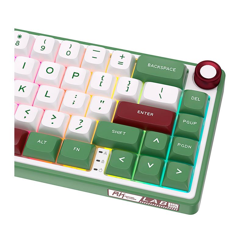 Teclado Mecanico Gamer Royal Kludge R65, RGB, Switch Brown, Branco e Verde, RKR65-GS-C