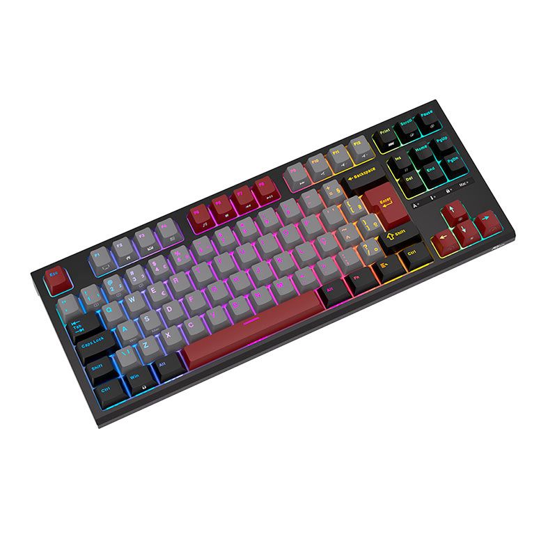 Teclado Mecanico Gamer Royal Kludge R87, RGB, ABNT2, Switch Red, Preto, RKR87-BLAC-H-POR