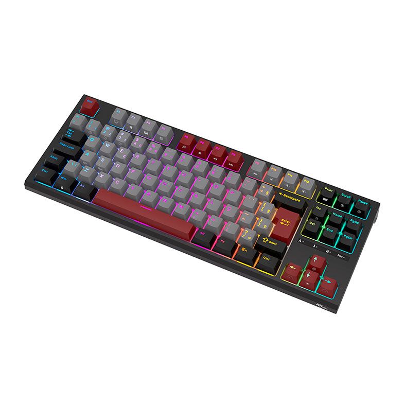 Teclado Mecanico Gamer Royal Kludge R87, RGB, ABNT2, Switch Red, Preto, RKR87-BLAC-H-POR