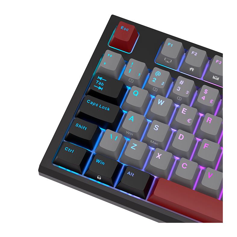 Teclado Mecanico Gamer Royal Kludge R87, RGB, ABNT2, Switch Red, Preto, RKR87-BLAC-H-POR