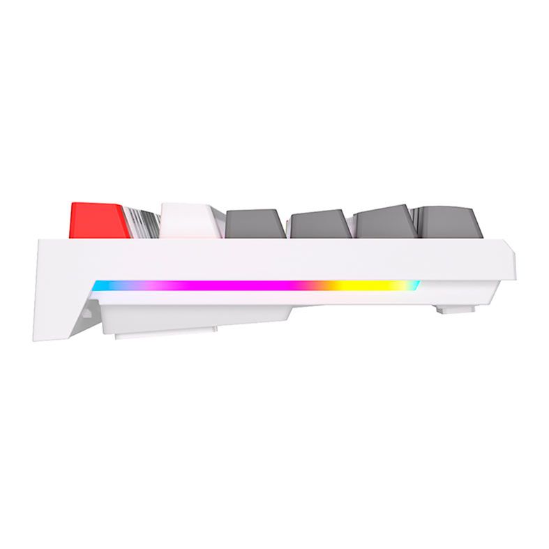 Teclado Mecanico Gamer Royal Kludge R87, RGB, ABNT2, Switch Red, Branco, RKR87-WHIT-H-POR