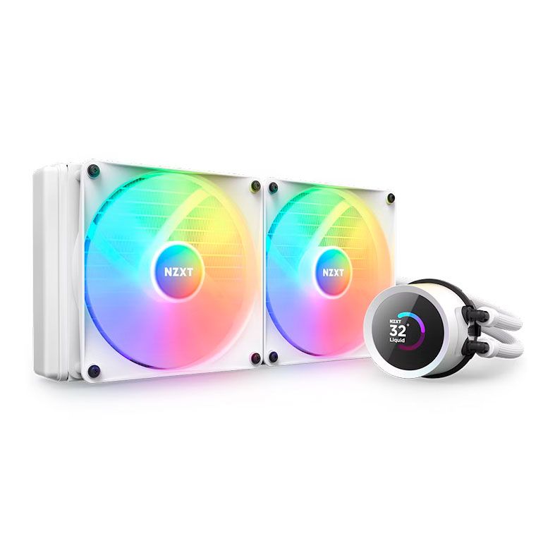 Water Cooler NZXT Kraken 280 RGB, Display LCD, 280mm, Branco, RL-KR280-W1