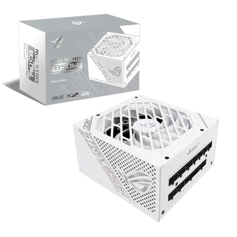 Fonte Asus ROG STRIX, 850W, Full Modular, 80 Plus Gold, Branca, ROG-STRIX-850W-WHITE