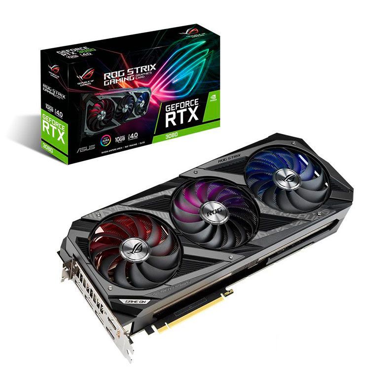 Placa de Video Asus GeForce RTX 3080 OC 10GB GDDR6X ROG Strix 320-bit, ROG-STRIX-RTX3080-O10G-GAMING