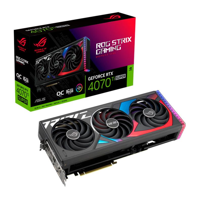 Placa de Video Asus GeForce RTX 4070 Ti Super ROG Strix OC, 16GB, GDDR6X, 256-bit, ROG-STRIX-RTX4070TIS-O16G-GAMING