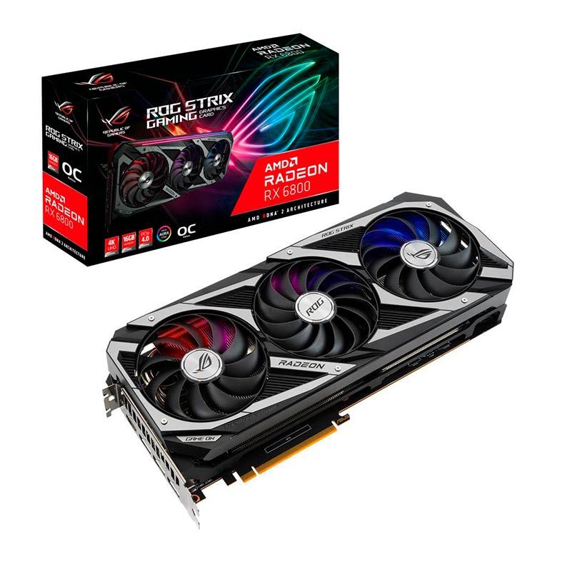 Placa de Video Asus Radeon RX 6800 OC 16GB GDDR6 ROG Strix 2‎56-bit, ROG-STRIX-RX6800-O16G-GAMING