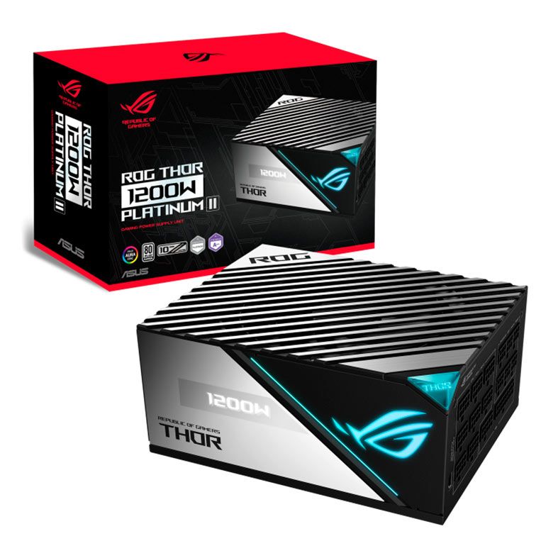 Fonte Asus ROG THOR 1200W Platinum II, RGB, Full Modular, 80 Plus Platinum, ROG-THOR-1200P2-GAMING