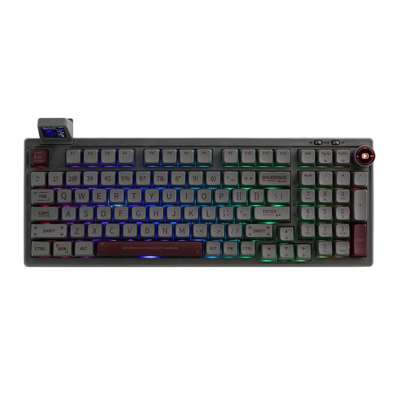 Teclado Mecanico Epomaker RT100, ARGB, Switch Flamingo, Deep Grey, RT100-DPGY-FLG