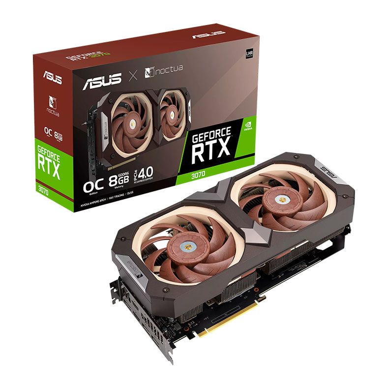 Placa de Video Asus GeForce RTX 3070 Noctua OC, LHR, 8GB, GDDR6, 256-bit, RTX3070-O8G-NOCTUA