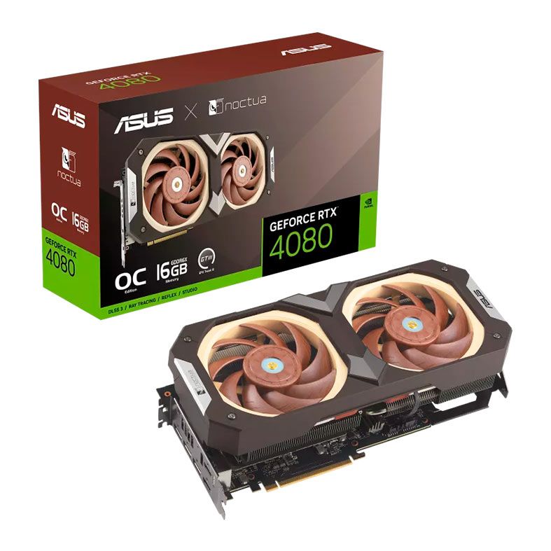 Placa de Video Asus GeForce RTX 4080 Noctua OC, 16GB, GDDR6X, 256-bit, RTX4080-O16G-NOCTUA