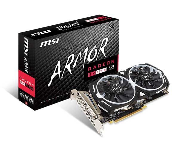 Placa de Vídeo MSI RADEON RX 470 ARMOR 4G OC GDDR5 256Bit