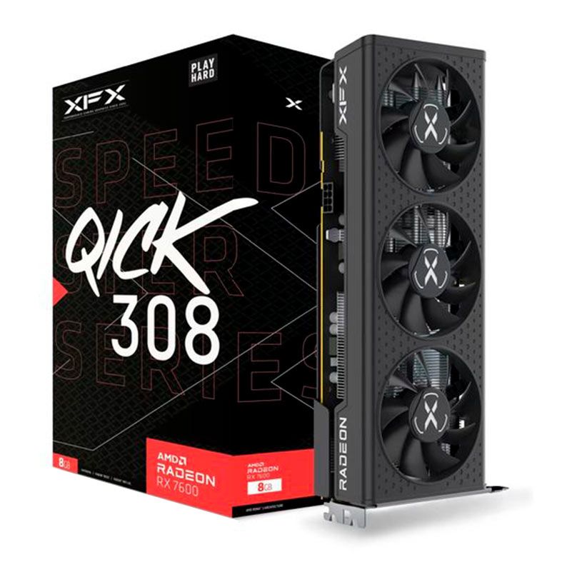 Placa de Video XFX Radeon RX 7600 Speedster Qick308, 8GB, GDDR6, 128-bit, RX-76PQICKBY
