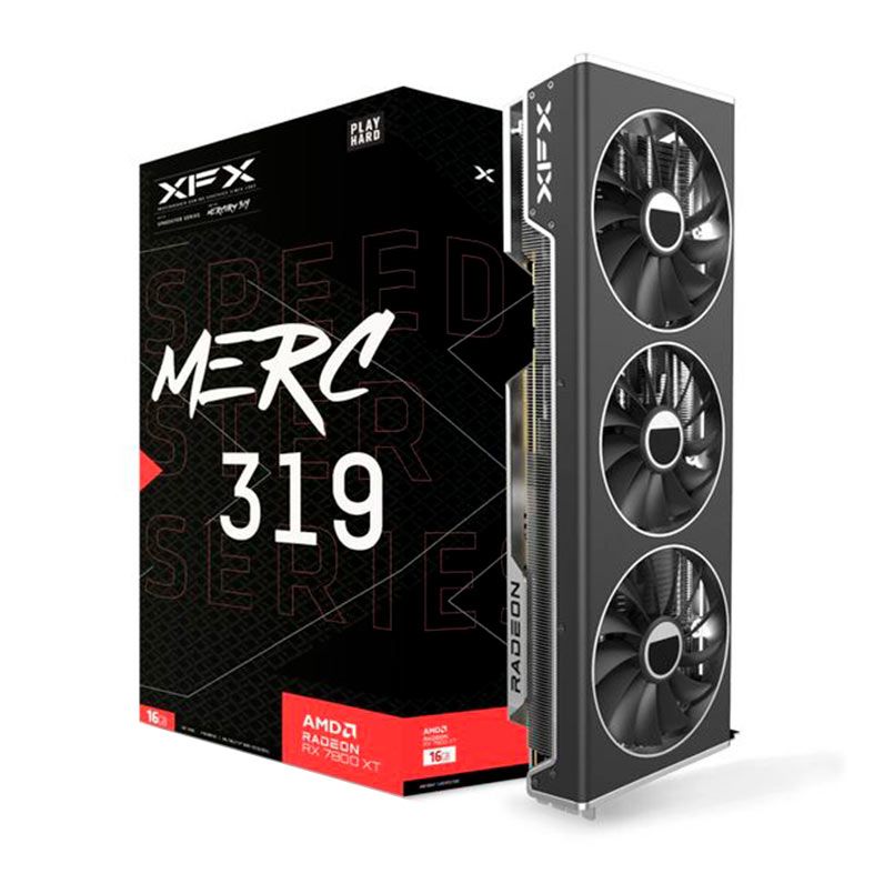 Placa de Video XFX Radeon RX 7800 XT MERC 319, 16GB, GDDR6, 256-bit, RX-78TMERCB9