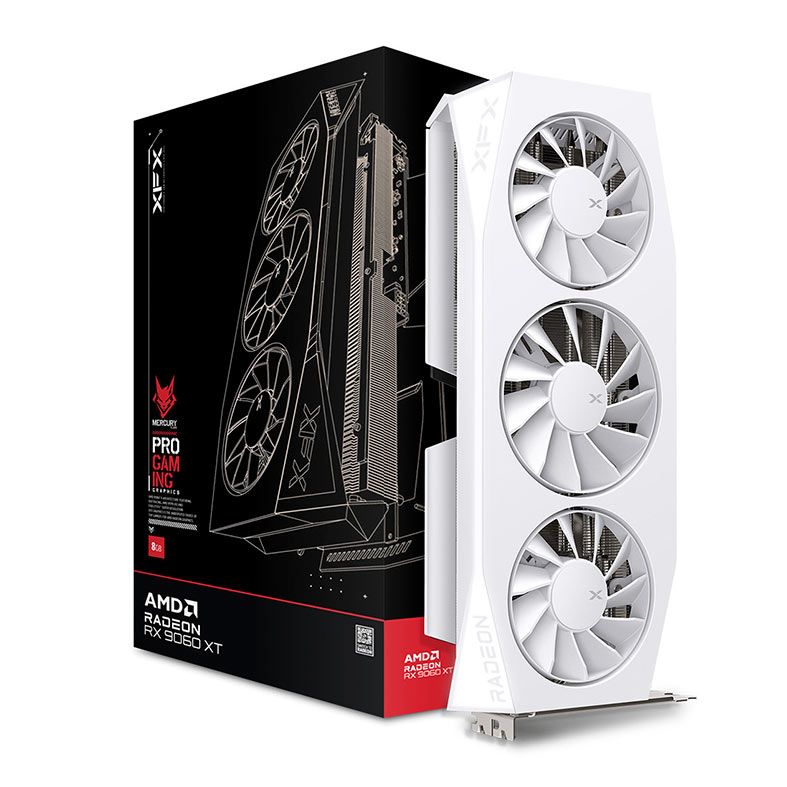 Placa de Video XFX Radeon RX 9060 XT Mercury OC White Gaming