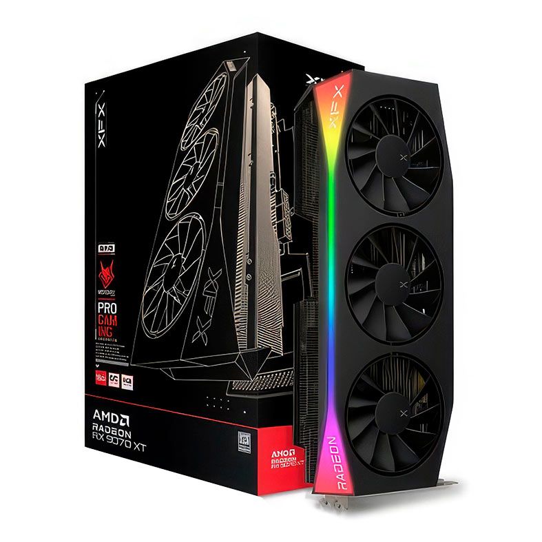 Placa de Video XFX Radeon RX 9070 XT Mercury OC Gaming Edition, 16GB, GDDR6, 256-bit, RX-97TRGBBB9