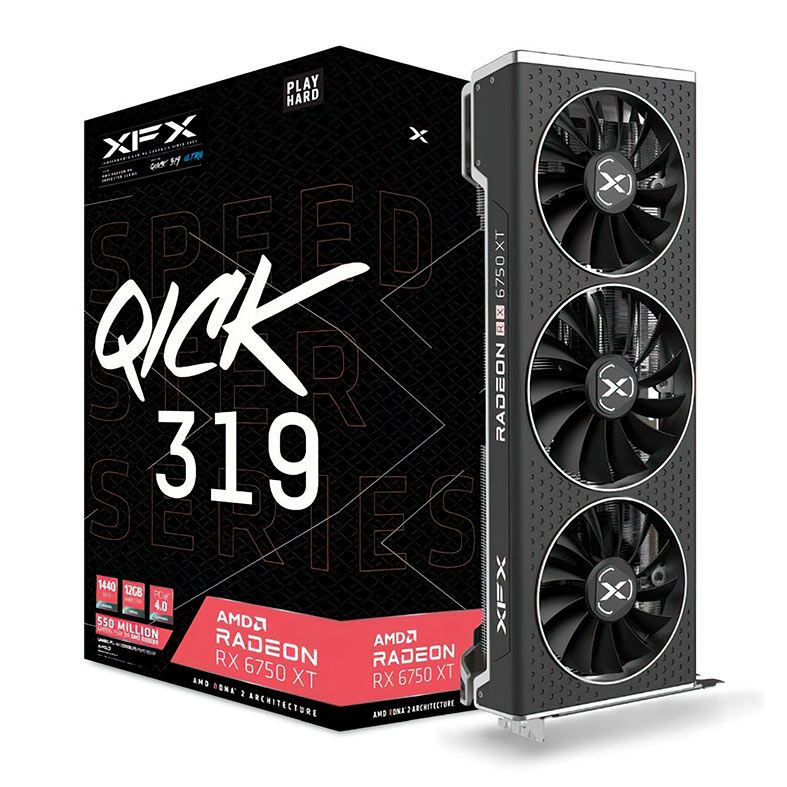 Placa de Video XFX Radeon RX 6750 XT Ultra Speedster, 12GB, GDDR6, 192-bit, RX-675XYLUDP