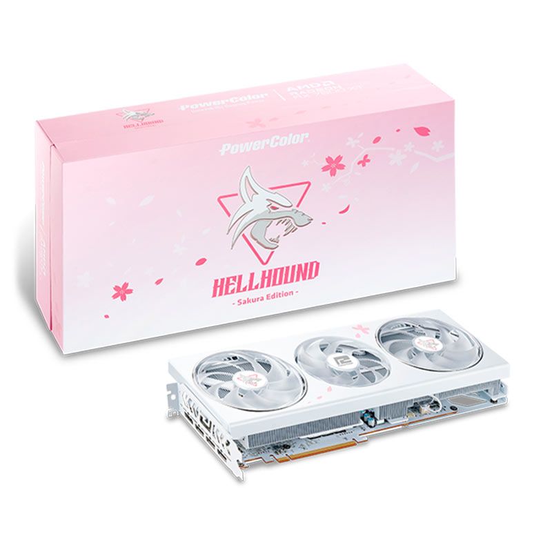Placa de Video PowerColor Radeon RX 7800 XT Hellhound Sakura, 16GB, GDDR6, 256-bit, RX7800XT-16G-L-OC-SAKURA