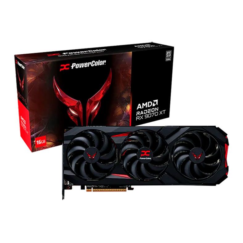 Placa de Video PowerColor Radeon RX 9070 XT Red Devil OC, 16GB, GDDR6, 256-bit, RX9070XT-16G-E-OC