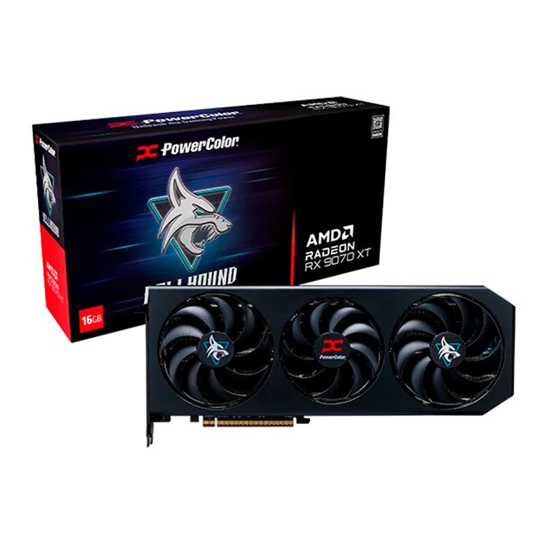 Placa de Video PowerColor Radeon RX 9070 XT Hellhound OC, 16GB, GDDR6, 256-bit, RX9070XT-16G-L-OC
