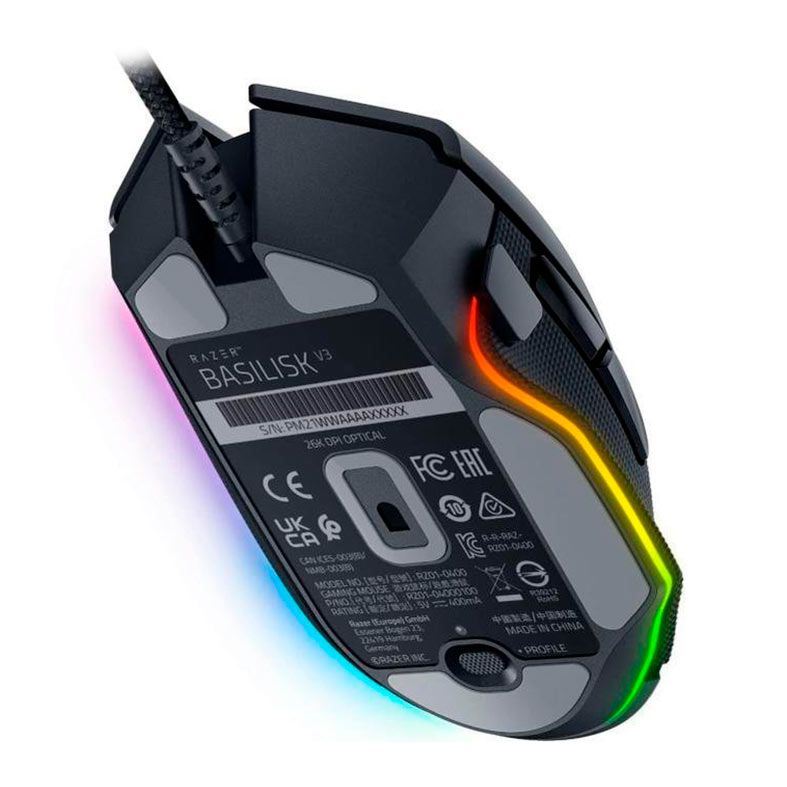 Mouse Gamer Razer Basilisk V3, RGB, 26000DPI, 11 Botoes, Preto, RZ01-04000100-R3U1