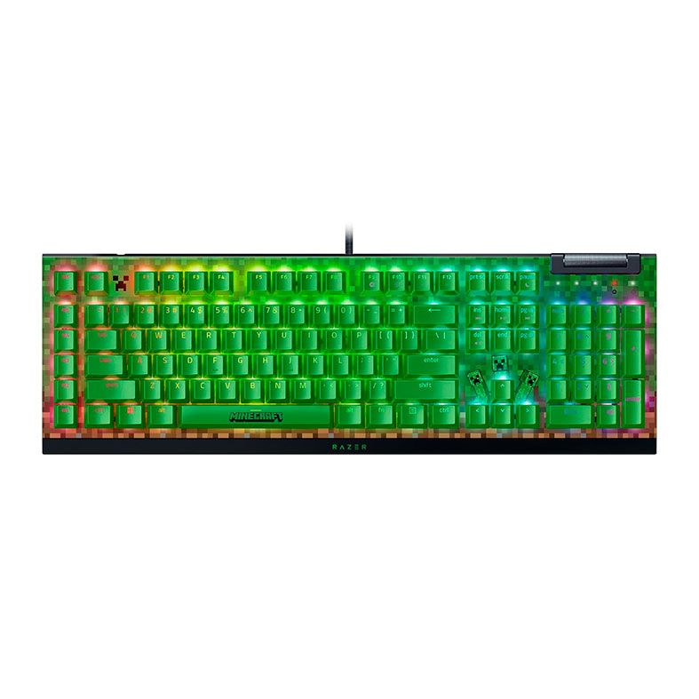 Teclado Mecanico Razer BlackWindow V4 X Minecraft Edition, RGB, Switch Verde, RZ03-04704100-R3M1