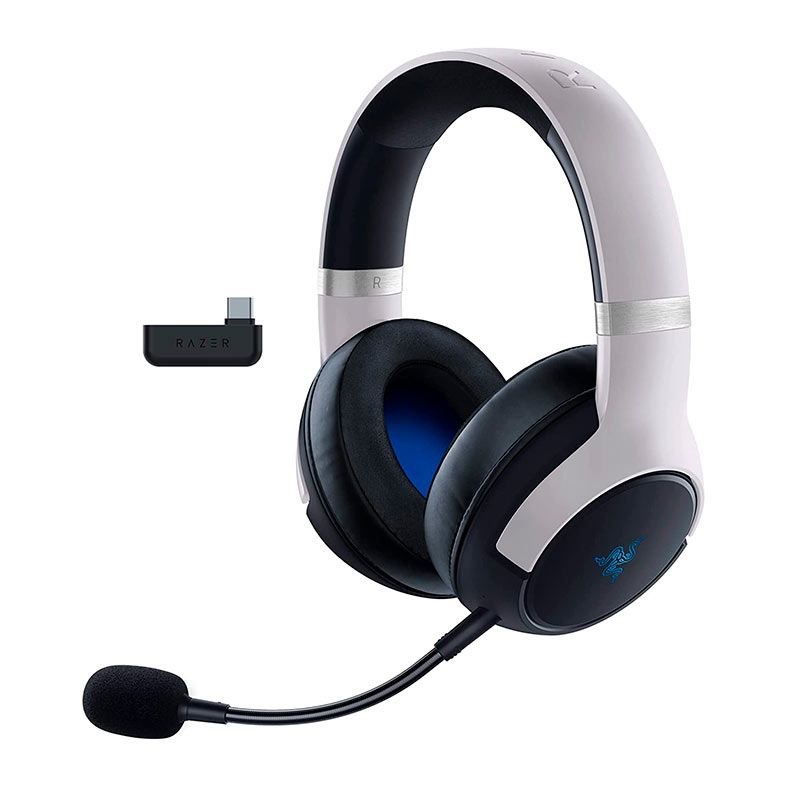 Headset Gamer Razer Kaira PRO, Wireless, Chroma, PS5/PS4/PC/Mobile, Drivers 50mm, Branco e Preto, RZ04-04030100-R3U1