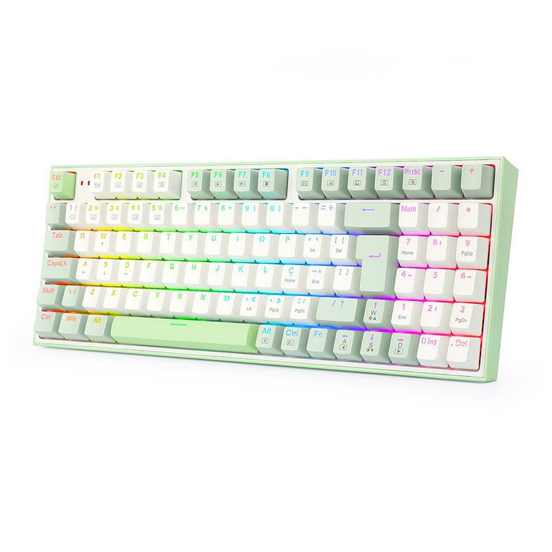 Kit Teclado e Mouse Redragon Ultimate Gaming Ring, RGB, 7 Botoes, 7200DPI, Branco, S134