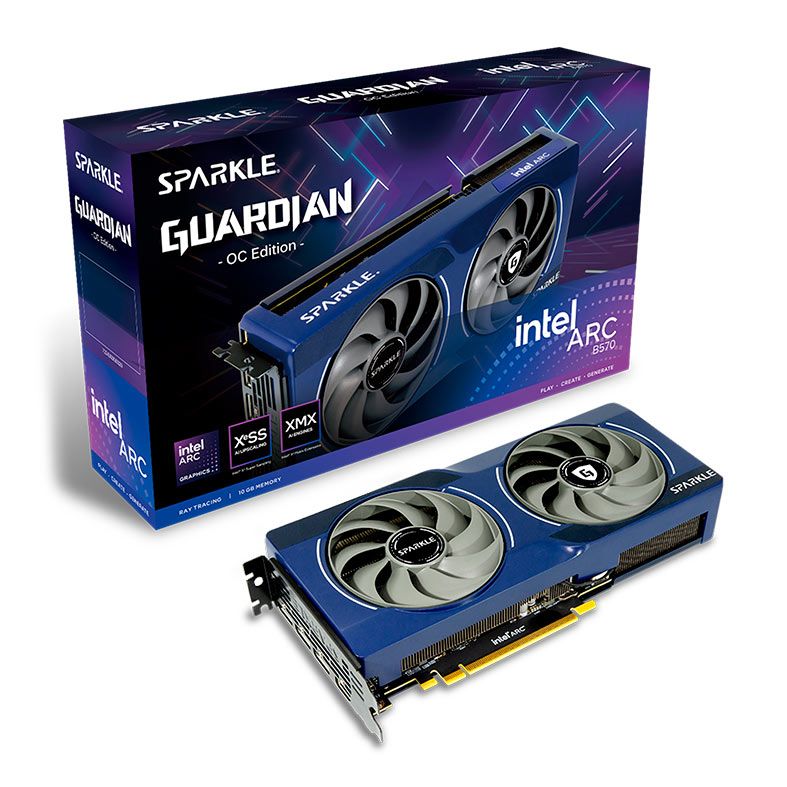 Placa de Video Sparkle Intel ARC B570 Guardian OC, 10GB, GDDR6