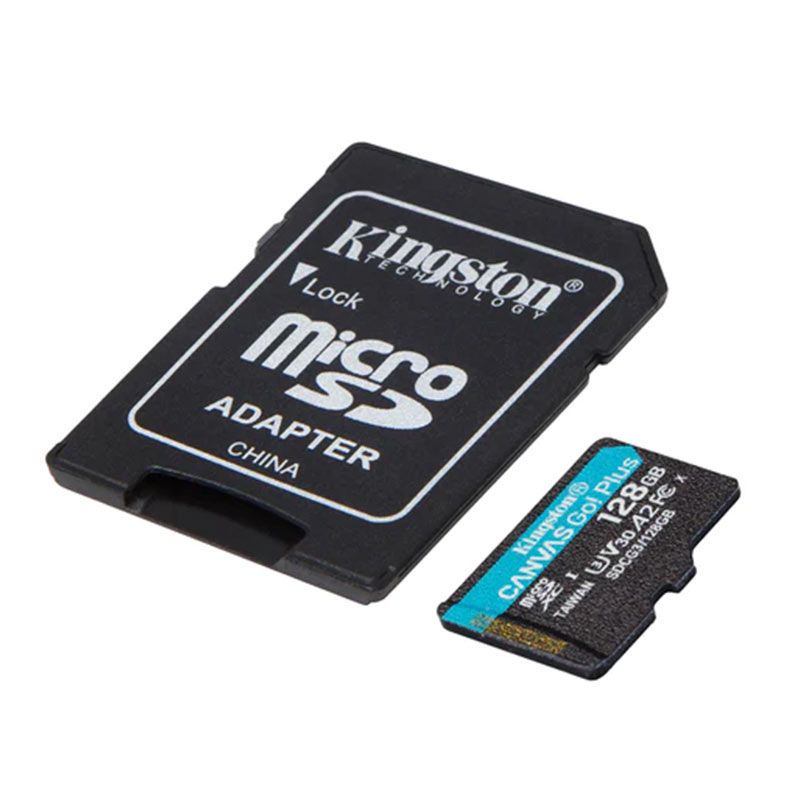 Cartao de Memoria Kingston Canvas Go Plus, 128GB, MicroSDXC + Adaptador,  SDCG3/128GB