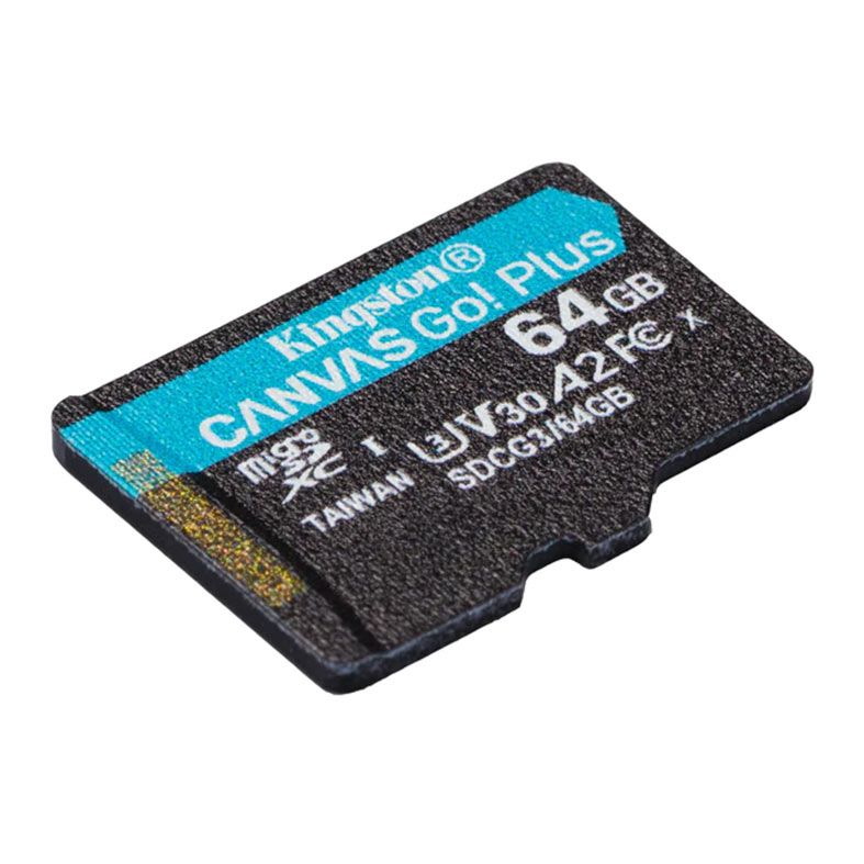 Cartao de Memoria Kingston Canvas Go Plus, 64GB, MicroSDXC + Adaptador, SDCG3-64GB