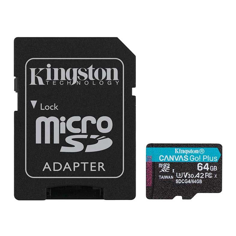 Cartao de Memoria Kingston Canvas Go Plus, 64GB, MicroSDXC, SDCG4-64GB
