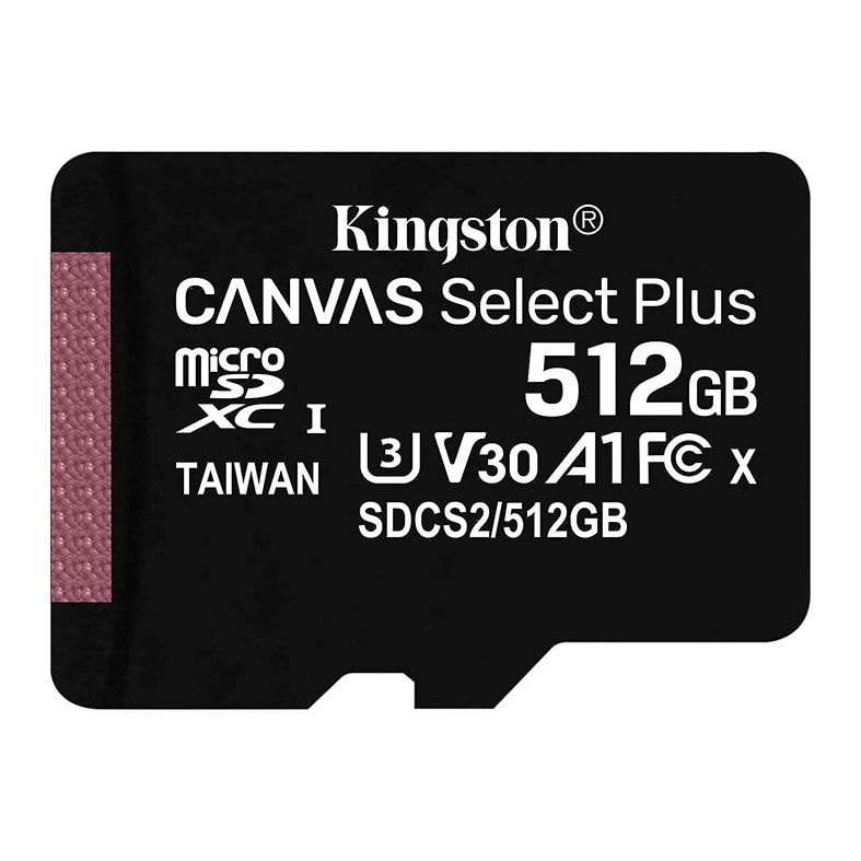Cartao de Memoria Kingston Canvas Select Plus, 512GB, MicroSDHC + Adaptador, SDCS2-512GB