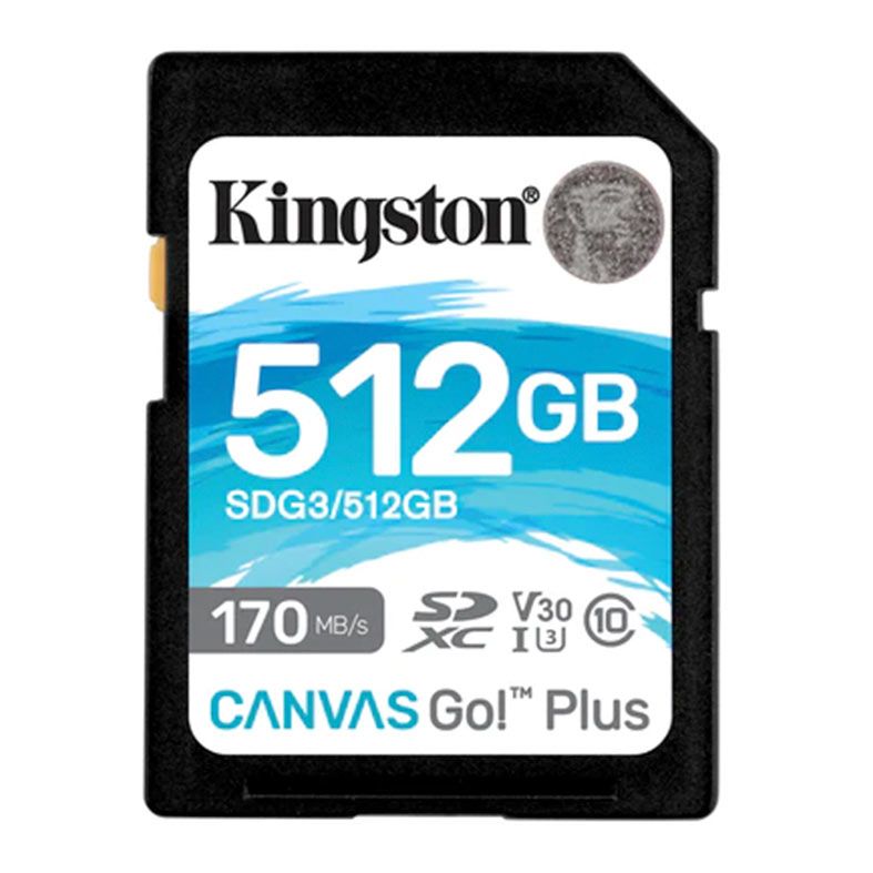 Cartao de Memoria Kingston Canvas Go Plus, 512GB, SDXC, SDG3-512GB