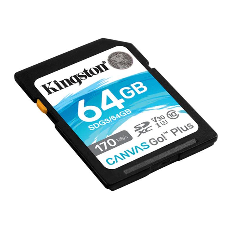 Cartao de Memoria Kingston Canvas Go Plus V30, 64GB, UHS-I, SDG3-64GB