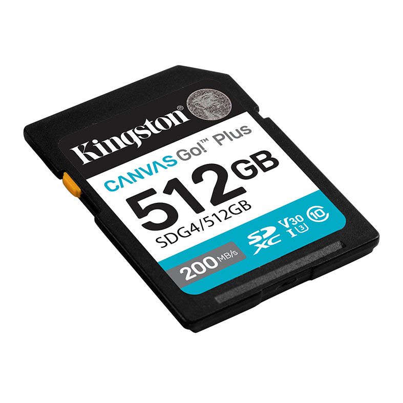 Cartao de Memoria Kingston Canvas Go Plus, 512GB, SDXC, C10, UHS-I, V30, SDG4-512GB