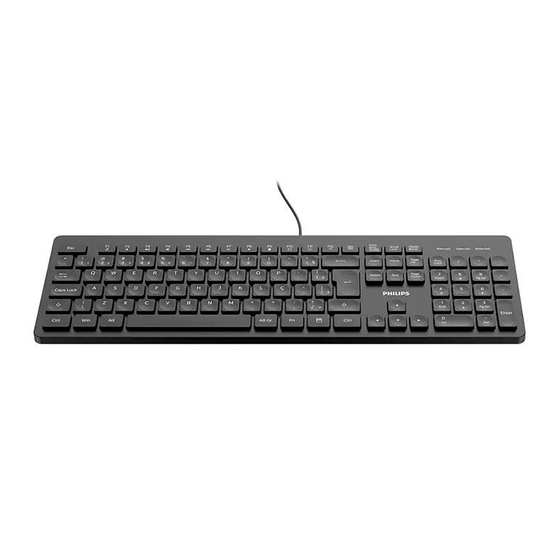 Teclado Philips SPK6208, ABNT2, Preto, SPK6208