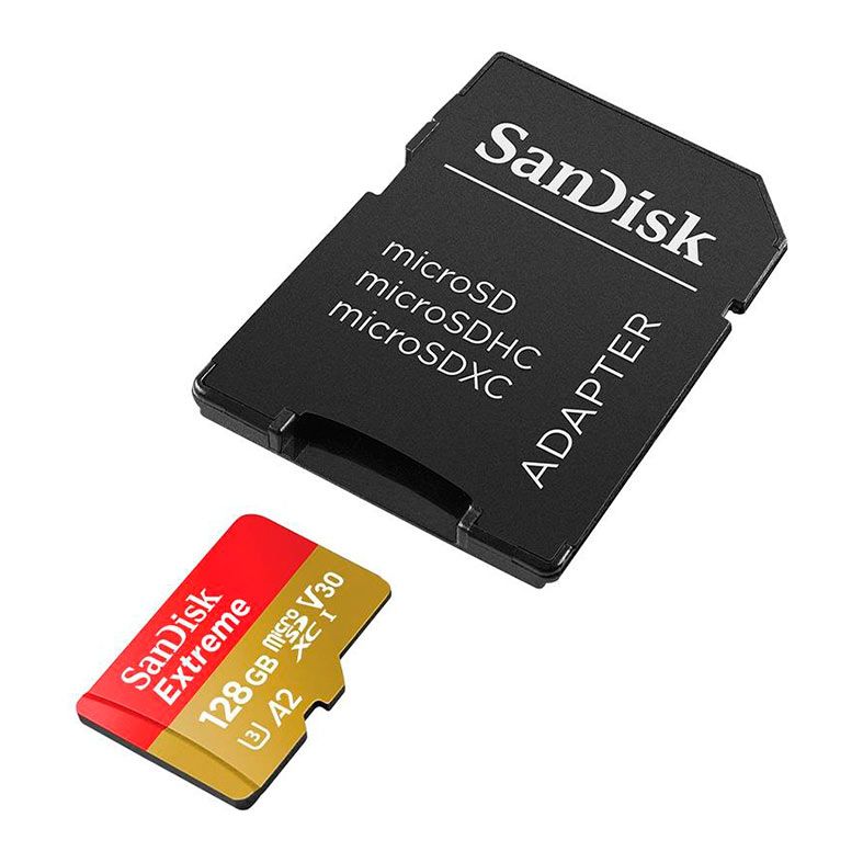 Cartao de Memoria Sandisk Extreme, 128GB, Micro SDXC + Adaptador, SDSQXAA-128G-GN6AA