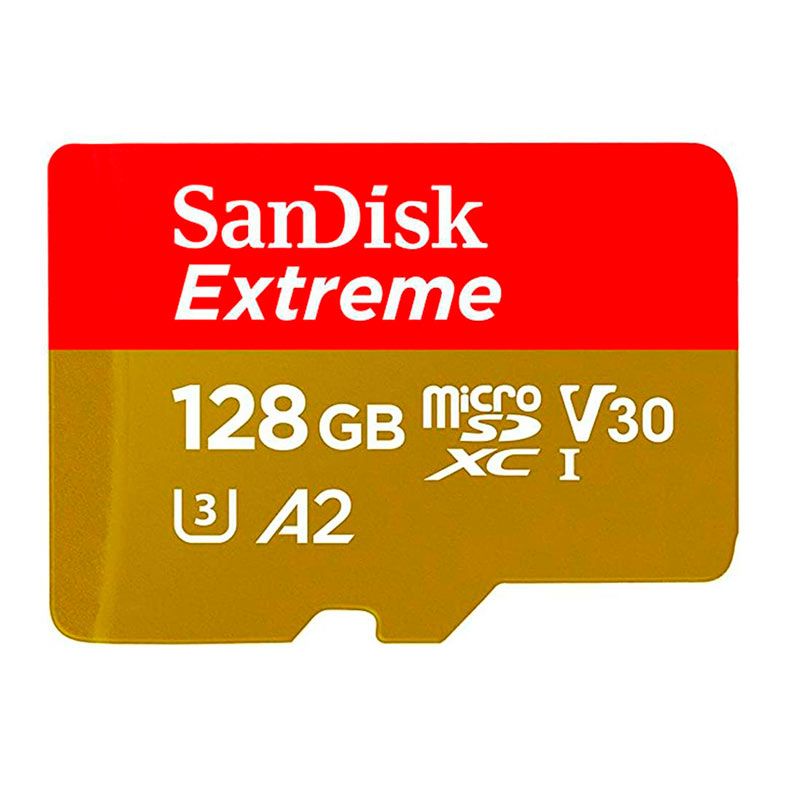 Cartao de Memoria Sandisk Extreme, 128GB, Micro SDXC + Adaptador, SDSQXAA-128G-GN6AA