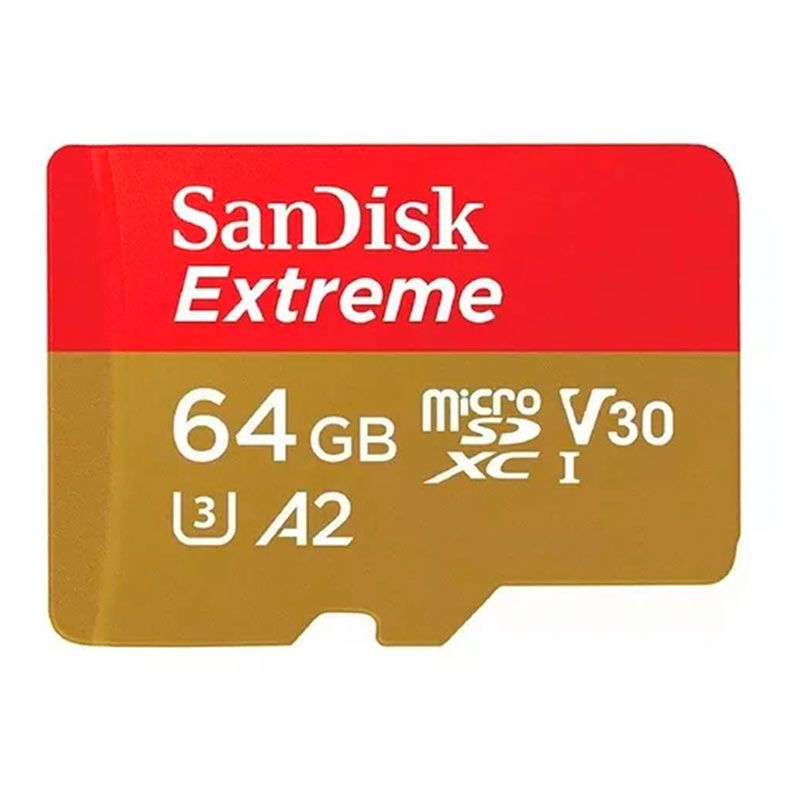 Cartao de Memoria Sandisk Extreme, 64GB, Micro SDXC + Adaptador, SDSQXAH-064G-GN6AA