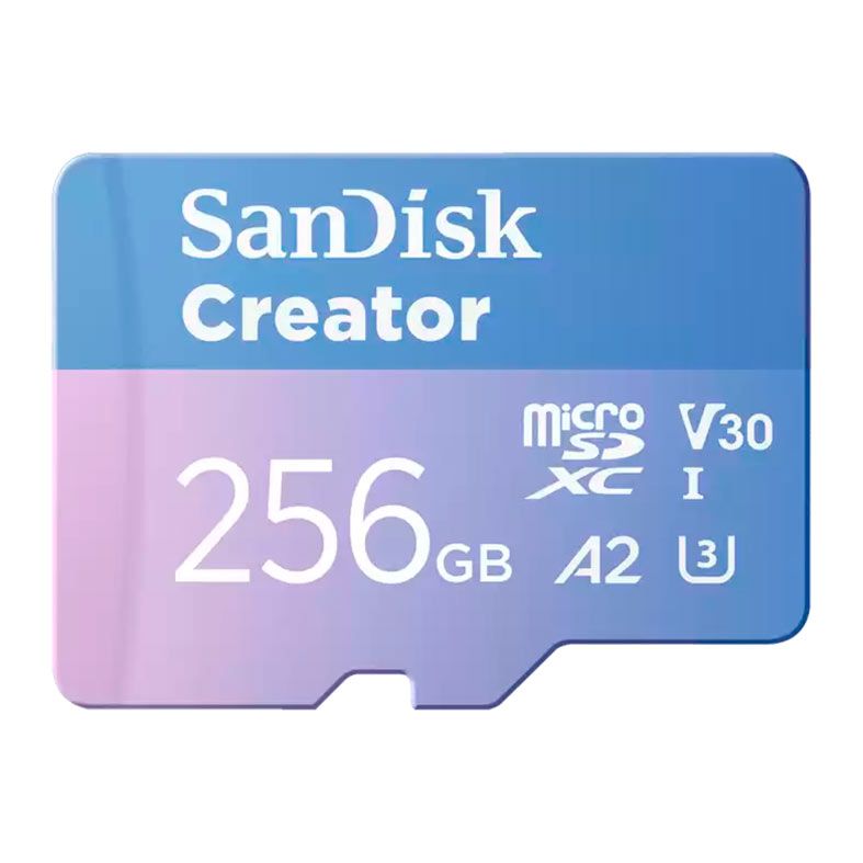 Cartao de Memoria Sandisk Creator, 256GB, Com Adaptador, MicroSDXC, UHS-I, SDSQXAV-256G-GN6MS